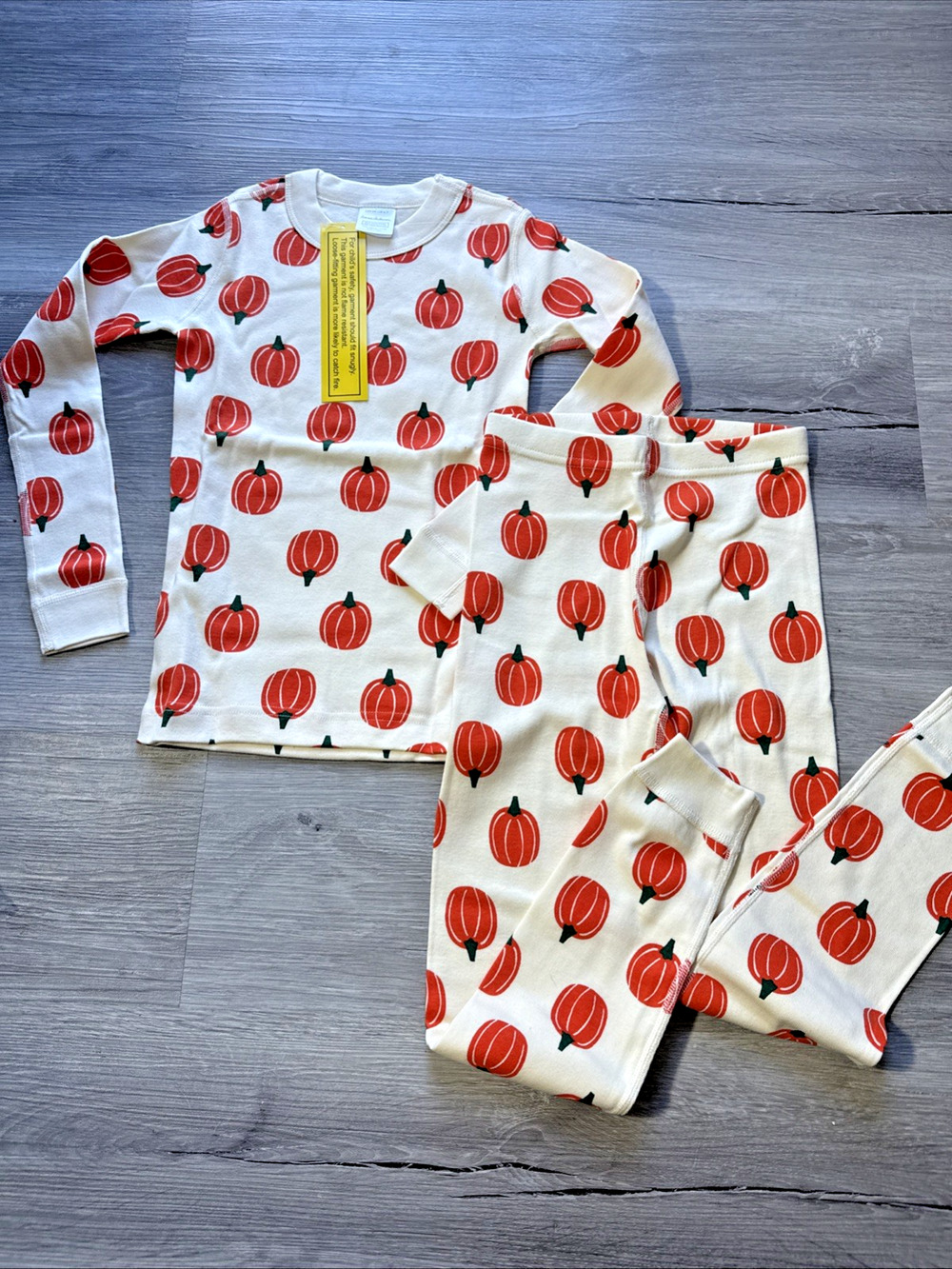 Kids Unisex Hanna Andersson Pumpkin Patch Pajamas, Pjs, Size 6-7
